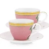 Clearance Pip Studio La Majorelle Set/2 Espresso Tassen & Untertassen Rosa