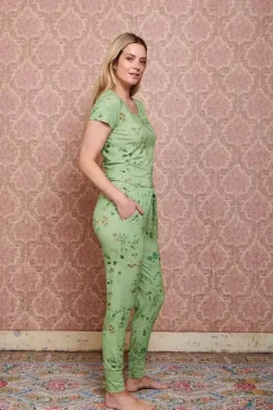 Pip Studio Lange Hose Kawai Flower Hell Grun