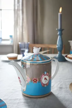 Outlet Pip Studio Love Birds Teekanne Medium Blau/Khaki Mehrfarbig