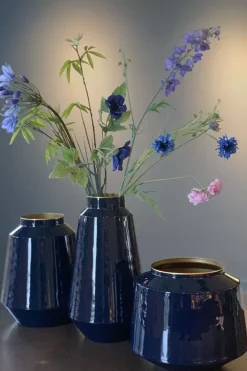 Discount Pip Studio Metal Vase 22 Cm Blau