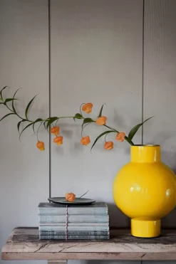 New Pip Studio Metall Vase 24Cm Gelb