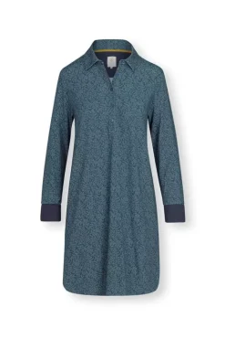 Hot Pip Studio Nachthemd Lange Armel Leafy Dots Blau