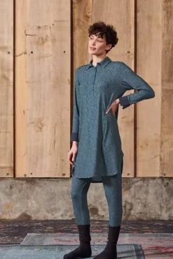 Hot Pip Studio Nachthemd Lange Armel Leafy Dots Blau