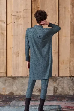 Hot Pip Studio Nachthemd Lange Armel Leafy Dots Blau