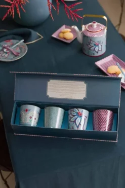 Outlet Pip Studio Oriental Flower Festival Set/4 Tassen Blau