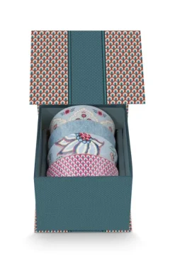 Hot Pip Studio Oriental Flower Festival Set/4 Schalen 12Cm Blau