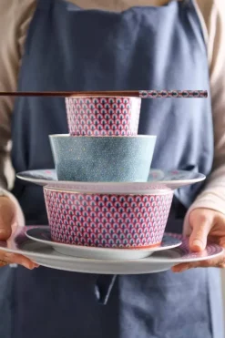 Hot Pip Studio Oriental Flower Festival Set/4 Schalen 12Cm Blau