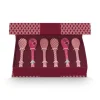 Online Pip Studio Oriental Flower Festival Set/6 Teeloffel Dunkel Rosa
