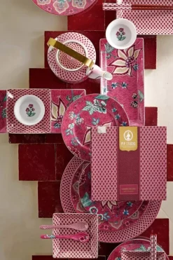 Online Pip Studio Oriental Flower Festival Set/6 Teeloffel Dunkel Rosa