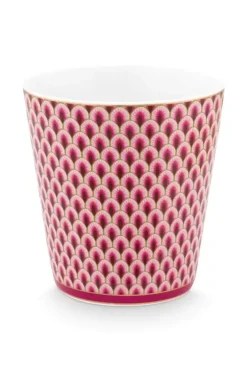 Clearance Pip Studio Oriental Flower Festival Set/4 Tassen Dunkel Rosa