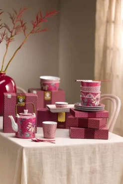 Hot Pip Studio Oriental Flower Festival Set/4 Schalen Dunkel 12Cm Rosa