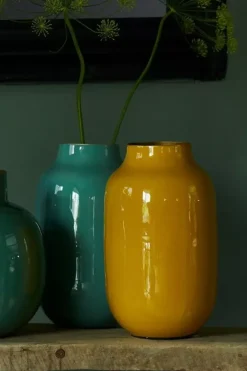 Sale Pip Studio Ovale Metall Vase 30 Cm Gelb