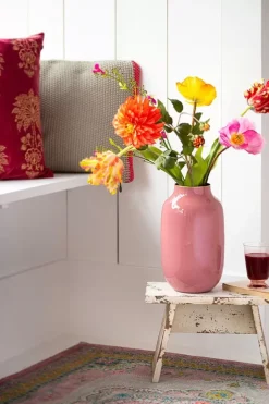 New Pip Studio Ovale Metall Vase Old 30 Cm Rosa