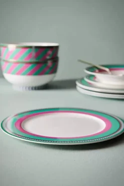 Outlet Pip Studio Pip Chique Stripes Essteller Rosa/Grun 28Cm