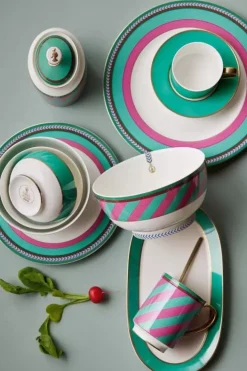 Best Pip Studio Pip Chique Stripes Frühstücksteller Rosa/Grun 23Cm