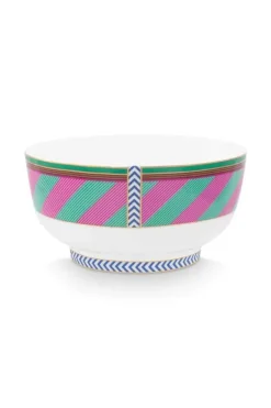 Sale Pip Studio Pip Chique Stripes Schale Rosa/Grun 15.5Cm
