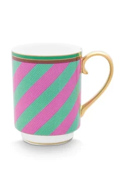 Online Pip Studio Pip Chique Stripes Tasse Gross Rosa/Grun 350Ml