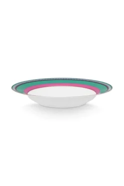 Sale Pip Studio Pip Chique Stripes Tiefer Teller Rosa/Grun 23.5Cm