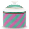 New Pip Studio Pip Chique Stripes Zuckerdose Rosa/Grun