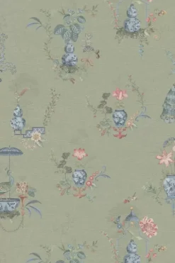 Outlet Pip Studio Chinese Porcelain Vinyltapete Hell Grun