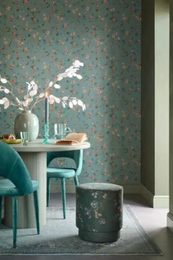 Hot Pip Studio Good Nightingale Vliestapete Petrol Blau