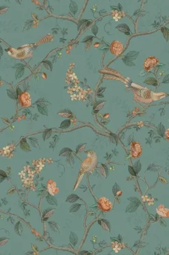 Hot Pip Studio Good Nightingale Vliestapete Petrol Blau