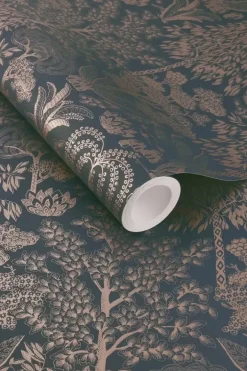 Clearance Pip Studio Origami Tree Vliestapete Dunkel /Rosegold Blau