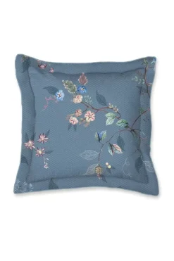New Pip Studio Quadratisches Zierkissen Kawai Flower Blau