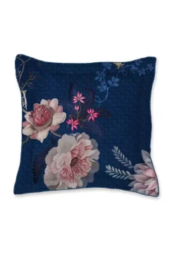 Pip Studio Quadratisches Zierkissen Tokyo Bouquet Dunkel Blau