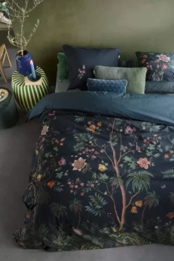 Pip Studio Quadratisches Zierkissen Il Paradiso Dunkelblau