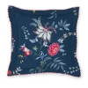 Outlet Pip Studio Quadratisches Zierkissen Flower Festival Dunkel Blau