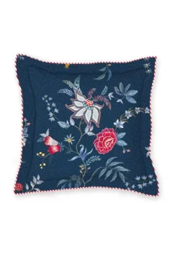 Outlet Pip Studio Quadratisches Zierkissen Flower Festival Dunkel Blau