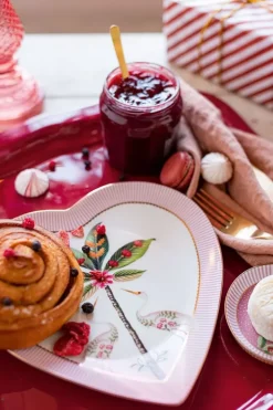 Pip Studio Rechteckig Schale Emailliert Dunkel Rosa