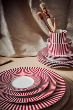Discount Pip Studio Royal Stripes Gebäckteller Dunkel 17Cm Rosa