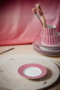 Discount Pip Studio Royal Stripes Petit Four Dunkelrosa 12Cm