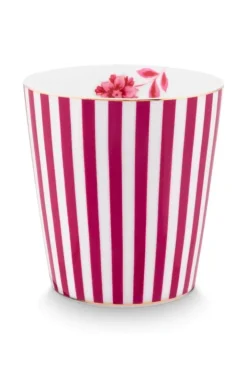 Outlet Pip Studio Royal Stripes Tasse & Teebeutelablage Dunkel Rosa