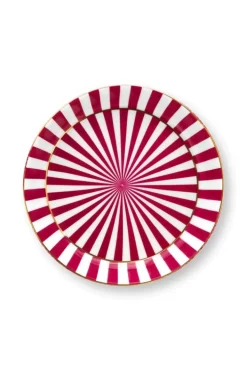 Outlet Pip Studio Royal Stripes Tasse & Teebeutelablage Dunkel Rosa