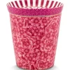 Sale Pip Studio Royal Stripes Tasse Blumen & Teebeutelablage Dunkel Rosa