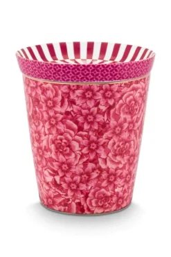 Sale Pip Studio Royal Stripes Tasse Blumen & Teebeutelablage Dunkel Rosa