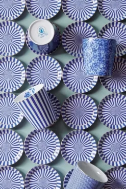 New Pip Studio Royal Stripes Tasse Blumen & Teebeutelablage Blau