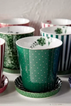 Discount Pip Studio Royal Stripes Tasse Punkte & Teebeutelablage Grun