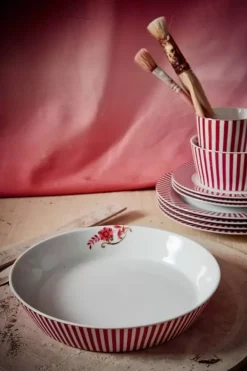 Clearance Pip Studio Royal Stripes Tiefer Teller Dunkelrosa 21.5Cm