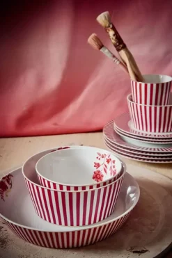 Clearance Pip Studio Royal Stripes Tiefer Teller Dunkelrosa 21.5Cm
