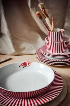 Clearance Pip Studio Royal Stripes Tiefer Teller Dunkelrosa 21.5Cm