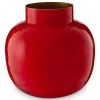 Pip Studio Runde Metall Vase 25 Cm Rot