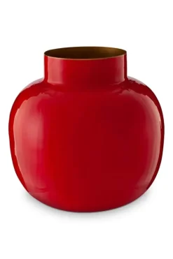Pip Studio Runde Metall Vase 25 Cm Rot