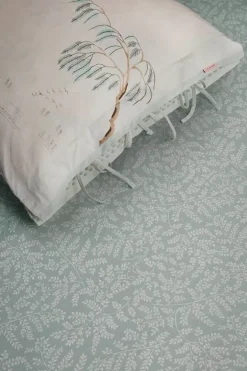 Pip Studio Spannbettlaken Leafy Grun