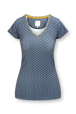Outlet Pip Studio Top Kurze Armel Tegola Blau