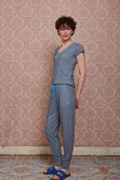 Outlet Pip Studio Top Kurze Armel Tegola Blau