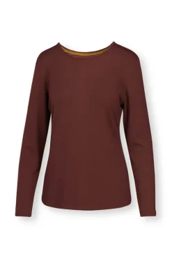 New Pip Studio Top Lange Armel Solid Terra Rot
